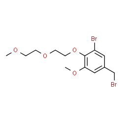 ChemSpider 2D Image | 1-Bromo-5-(bromomethyl)-3-methoxy-2-[2-(2-methoxyethoxy)ethoxy]benzene | C13H18Br2O4