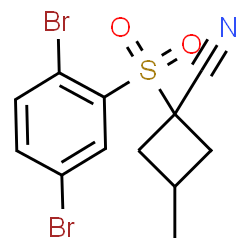 ChemSpider 2D Image | 1-[(2,5-Dibromophenyl)sulfonyl]-3-methylcyclobutanecarbonitrile | C12H11Br2NO2S