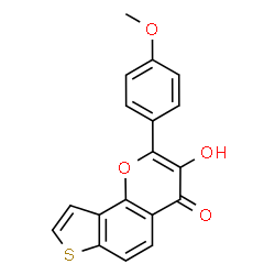 ChemSpider 2D Image | 3-Hydroxy-2-(4-methoxyphenyl)-4H-thieno[2,3-h]chromen-4-one | C18H12O4S