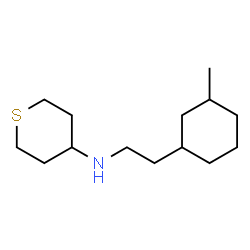 ChemSpider 2D Image | N-[2-(3-Methylcyclohexyl)ethyl]tetrahydro-2H-thiopyran-4-amine | C14H27NS