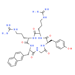 ChemSpider 2D Image | Cyclo[3-(2-naphthyl)-L-alanylglycyl-D-tyrosyl-L-arginyl-L-arginyl] | C36H47N11O6