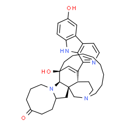 ChemSpider 2D Image | (1R,2R,12R,13S,16Z)-13-Hydroxy-25-(6-hydroxy-9H-beta-carbolin-1-yl)-11,22-diazapentacyclo[11.11.2.1~2,22~.0~2,12~.0~4,11~]heptacosa-16,25-dien-7-one | C36H44N4O3