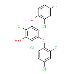 ChemSpider 2D Image | 2,6-Dichloro-3,5-bis(2,4-dichlorophenoxy)phenol | C18H8Cl6O3