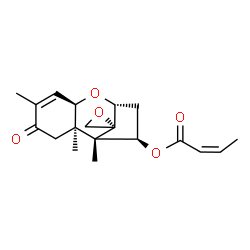 ChemSpider 2D Image | (4beta,12R)-8-Oxo-12,13-epoxytrichothec-9-en-4-yl (2Z)-2-butenoate | C19H24O5