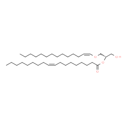 ChemSpider 2D Image | 1-O-(1Z-Tetradecenyl)-2-(9Z-octadecenoyl)-sn-glycerol | C35H66O4