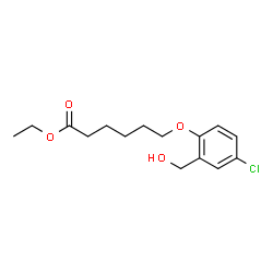 ChemSpider 2D Image | Ethyl 6-[4-chloro-2-(hydroxymethyl)phenoxy]hexanoate | C15H21ClO4