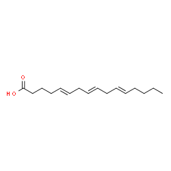 ChemSpider 2D Image | (5E,8E,11E)-5,8,11-Hexadecatrienoic acid | C16H26O2