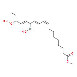 ChemSpider 2D Image | Methyl (9Z,11E,14E)-13,16-bis(hydroperoxy)-9,11,14-octadecatrienoate | C19H32O6