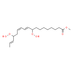 ChemSpider 2D Image | Methyl (10E,12Z,16E)-9,15-bis(hydroperoxy)-10,12,16-octadecatrienoate | C19H32O6