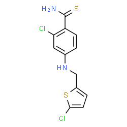 ChemSpider 2D Image | 2-Chloro-4-{[(5-chloro-2-thienyl)methyl]amino}benzenecarbothioamide | C12H10Cl2N2S2