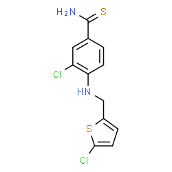 ChemSpider 2D Image | 3-Chloro-4-{[(5-chloro-2-thienyl)methyl]amino}benzenecarbothioamide | C12H10Cl2N2S2