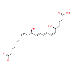 ChemSpider 2D Image | (5S,6Z,8E,10E,12R,14Z)-5,12-Dihydroxy-6,8,10,14-henicosatetraenedioic acid | C21H32O6