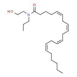 ChemSpider 2D Image | (5Z,8Z,11Z,14Z)-N-(2-Hydroxyethyl)-N-propyl-5,8,11,14-icosatetraenamide | C25H43NO2