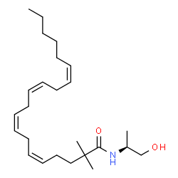 ChemSpider 2D Image | (5Z,8Z,11Z,14Z)-N-[(2S)-1-Hydroxy-2-propanyl]-2,2-dimethyl-5,8,11,14-icosatetraenamide | C25H43NO2