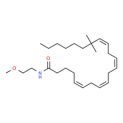 ChemSpider 2D Image | (5Z,8Z,11Z,14Z)-N-(2-Methoxyethyl)-16,16-dimethyl-5,8,11,14-docosatetraenamide | C27H47NO2