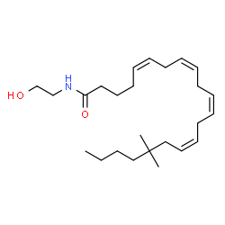 ChemSpider 2D Image | (5Z,8Z,11Z,14Z)-N-(2-Hydroxyethyl)-17,17-dimethyl-5,8,11,14-henicosatetraenamide | C25H43NO2