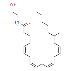 ChemSpider 2D Image | (5Z,8Z,11Z,14Z)-N-(2-Hydroxyethyl)-17-methyl-5,8,11,14-docosatetraenamide | C25H43NO2