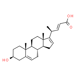 ChemSpider 2D Image | (3beta,20S,22E)-3-Hydroxychola-5,16,22-trien-24-oic acid | C24H34O3