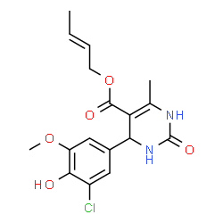 ChemSpider 2D Image | (2E)-2-Buten-1-yl 4-(3-chloro-4-hydroxy-5-methoxyphenyl)-6-methyl-2-oxo-1,2,3,4-tetrahydro-5-pyrimidinecarboxylate | C17H19ClN2O5