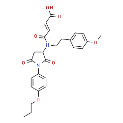 ChemSpider 2D Image | (2E)-3-{[2,5-dioxo-1-(4-propoxyphenyl)pyrrolidin-3-yl][2-(4-methoxyphenyl)ethyl]carbamoyl}prop-2-enoic acid | C26H28N2O7