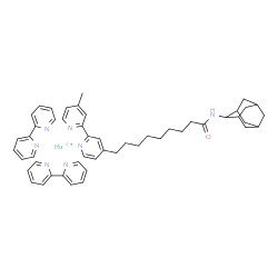 ChemSpider 2D Image | [2,2'-Bipyridine]-4-nonanamide, 4'-methyl-N-tricyclo[3.3.1.1~3,7~]dec-2-yl-, compd. with 2,2'-bipyridine, ruthenium(2+) salt (1:2:1) | C50H57N7ORu