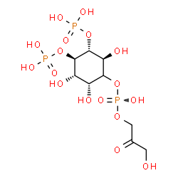 ChemSpider 2D Image | (1R,2R,3S,4R,6S)-3,4,6-Trihydroxy-5-{[(S)-hydroxy(3-hydroxy-2-oxopropoxy)phosphoryl]oxy}-1,2-cyclohexanediyl bis[dihydrogen (phosphate)] | C9H19O17P3