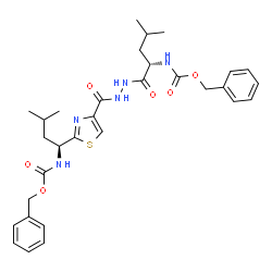ChemSpider 2D Image | n-[2-[1-(n-benzyloxycarbonylamino)-3-methylbutyl]thiazol-4-ylcarbonyl]-n'-(benzyloxycarbonyl-l-leucinyl)hydrazide | C31H39N5O6S