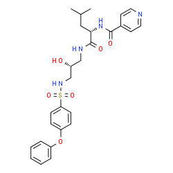ChemSpider 2D Image | 1-[[(4-phenoxyphenyl)sulfonyl]amino]-3-[[n/n-(4-pyridinylcarbonyl)-l-leucyl]amino]-2-propanol | C27H32N4O6S