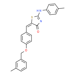 ChemSpider 2D Image | (5E)-5-{4-[(3-Methylbenzyl)oxy]benzylidene}-2-[(4-methylphenyl)amino]-1,3-thiazol-4(5H)-one | C25H22N2O2S