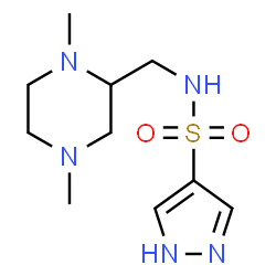 ChemSpider 2D Image | N-[(1,4-Dimethyl-2-piperazinyl)methyl]-1H-pyrazole-4-sulfonamide | C10H19N5O2S