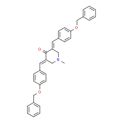 ChemSpider 2D Image | (3E,5E)-3,5-Bis[4-(benzyloxy)benzylidene]-1-methyl-4-piperidinone | C34H31NO3