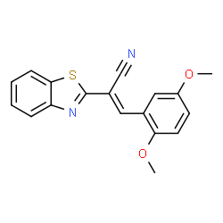 ChemSpider 2D Image | 2-Benzothiazol-2-yl-3-(2,5-dimethoxy-phenyl)-acrylonitrile | C18H14N2O2S