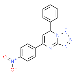 ChemSpider 2D Image | 5-(4-Nitrophenyl)-7-phenyl-1,7-dihydrotetrazolo[1,5-a]pyrimidine | C16H12N6O2