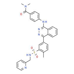 ChemSpider 2D Image | N,N-Dimethyl-4-[(4-{4-methyl-3-[(2-pyridinylmethyl)sulfamoyl]phenyl}-1-phthalazinyl)amino]benzamide | C30H28N6O3S