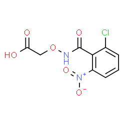 ChemSpider 2D Image | {[(2-Chloro-6-nitrobenzoyl)amino]oxy}acetic acid | C9H7ClN2O6
