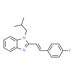 ChemSpider 2D Image | 2-[(E)-2-(4-Fluorophenyl)vinyl]-1-isobutyl-1H-benzimidazole | C19H19FN2