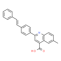 ChemSpider 2D Image | 6-Methyl-2-{4-[(E)-2-phenylvinyl]phenyl}-4-quinolinecarboxylic acid | C25H19NO2