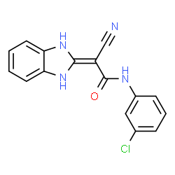 ChemSpider 2D Image | N-(3-Chlorophenyl)-2-cyano-2-(1,3-dihydro-2H-benzimidazol-2-ylidene)acetamide | C16H11ClN4O