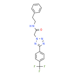 ChemSpider 2D Image | N-(2-Phenylethyl)-2-{5-[4-(trifluoromethyl)phenyl]-2H-tetrazol-2-yl}acetamide | C18H16F3N5O