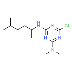 ChemSpider 2D Image | 6-Chloro-N,N-dimethyl-N'-(5-methyl-2-hexanyl)-1,3,5-triazine-2,4-diamine | C12H22ClN5