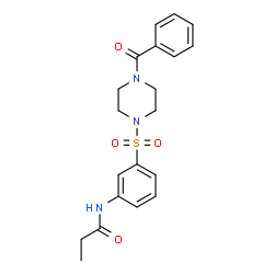 ChemSpider 2D Image | N-{3-[(4-Benzoyl-1-piperazinyl)sulfonyl]phenyl}propanamide | C20H23N3O4S