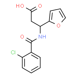 ChemSpider 2D Image | 3-[(2-Chlorobenzoyl)amino]-3-(2-furyl)propanoic acid | C14H12ClNO4
