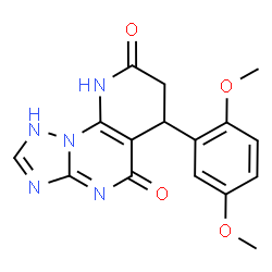 ChemSpider 2D Image | 6-(2,5-Dimethoxyphenyl)-6,9-dihydropyrido[3,2-e][1,2,4]triazolo[1,5-a]pyrimidine-5,8(1H,7H)-dione | C16H15N5O4
