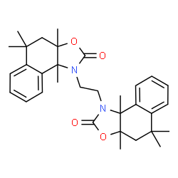 ChemSpider 2D Image | 1,1'-(1,2-Ethanediyl)bis(3a,5,5,9b-tetramethyl-3a,4,5,9b-tetrahydronaphtho[1,2-d][1,3]oxazol-2(1H)-one) | C32H40N2O4