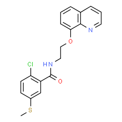 ChemSpider 2D Image | 2-Chloro-5-(methylsulfanyl)-N-[2-(8-quinolinyloxy)ethyl]benzamide | C19H17ClN2O2S