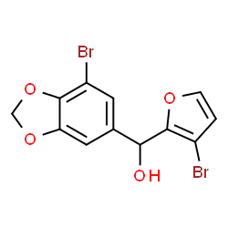 ChemSpider 2D Image | (7-Bromo-1,3-benzodioxol-5-yl)(3-bromo-2-furyl)methanol | C12H8Br2O4