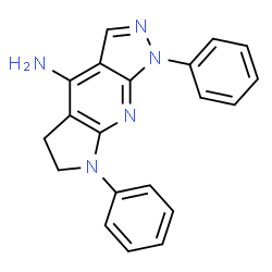 ChemSpider 2D Image | 1,7-Diphenyl-1,5,6,7-tetrahydropyrazolo[3,4-b]pyrrolo[3,2-e]pyridin-4-amine | C20H17N5