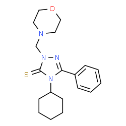 ChemSpider 2D Image | 4-Cyclohexyl-2-(4-morpholinylmethyl)-5-phenyl-2,4-dihydro-3H-1,2,4-triazole-3-thione | C19H26N4OS