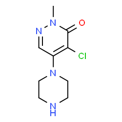 ChemSpider 2D Image | 4-Chloro-2-methyl-5-(1-piperazinyl)-3(2H)-pyridazinone | C9H13ClN4O