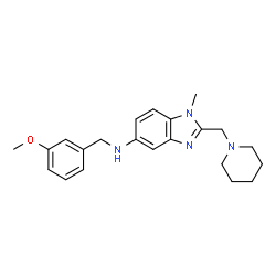 ChemSpider 2D Image | N-(3-Methoxybenzyl)-1-methyl-2-(1-piperidinylmethyl)-1H-benzimidazol-5-amine | C22H28N4O